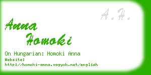 anna homoki business card